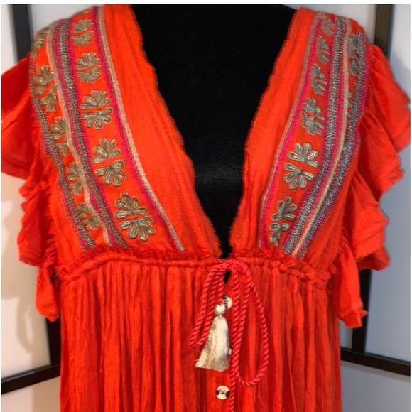 🆕WOT Free People Midi Dress in Roaring Red - Picture 14 of 15